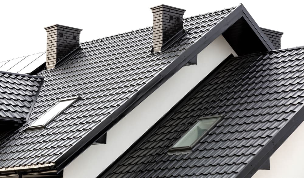new modern roof made of ceramic tile.